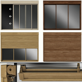 Деревянные раздвижные витражные двери с рольставни / Wooden sliding stained glass doors with roller shutters