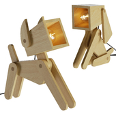 Dog Adjustable Wooden Table Lamp