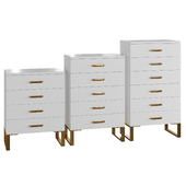 Homary Modern Cabinet White Cabinet Storage Cabinet with Storage Cabinet with Gold Legs