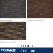 OM Seamless texture of TEGOLA shingles. Premium category. CHALET collection
