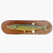 Antique Painted Carved Wood Fish Wall Sculpture 2
