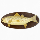 Carved Wood Fish Wall Hung Sculpture