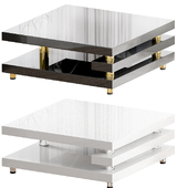 Paxton Modern Coffee Table Square In High Gloss White & black