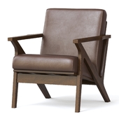 Distressed Faux Leather Lounge Chair