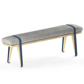 Upholstered beech bench ON THE ROAD By RS Barcelona