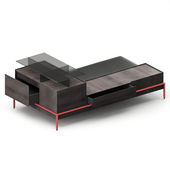 FAROE Storage modular leather bench By Lema