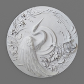 Panel with a heron bas-relief