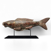 Hand-Carved Painted Fish Figurine