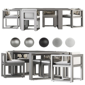 Restoration Hardware - Bahia Table And Chair Set, aluminum