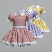 Children&#39;s dress with polka dots