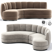 Contemporary curved velvet sofa 1stdibs