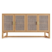 Wooden Rattan Sideboard Cabinet