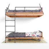 Children's bunk loft bed