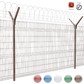 3d fence with spiral protective barrier