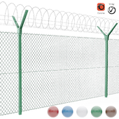 Chain link fence with spiral protective barrier