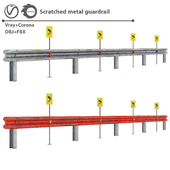 Scratched metal guardrail