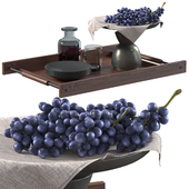 Decorative set with grapes V-Ray