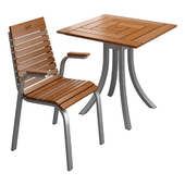 Outdoor cafe table and chairs