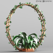 indoor flower pot set with circular lvy
