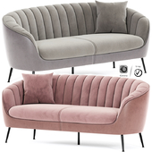 Audrey pink velvet lounge sofa