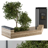 Urban Furniture / Bus stop with Plants- Set 27