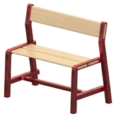 IKEA CHILDRENS BENCH YPPERLIG BEECH DARK RED