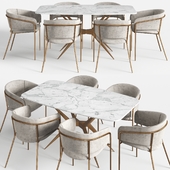 Homary 63 "Marble Dining Table set and Vilhena II chairs