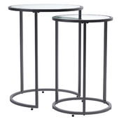 YAHEETECH Round Nesting End Table Set