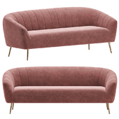 Audrey pink velvet sofa
