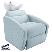 OM Hairdresser's wash recliner "Soho" with stitching