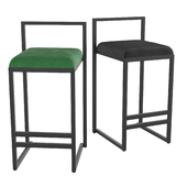 Modern Upholstered Green Velvet 26 Bar Stool