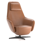 B&B Italia Recliner leather armchair with headrest