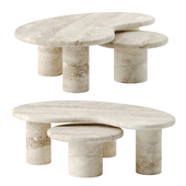 TRAVERTINE PUDDLE coffee table by Anna Karlin