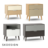 Olson bedside table with wooden legs