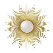 French Bedroom Sunburst Gold Mirror