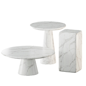 White marble tables set | Pols Potten