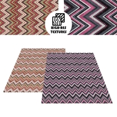 Large Geometric Stripy Zig zag pattern Colourful Rug Set