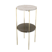 French Bedroom Tall and Slender Caramel Marble Side Table