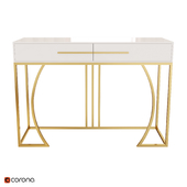 Rectangular white console table