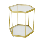 French Bedroom Hexagon Hive Gold Side Table