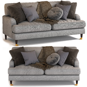 grey 3 seater sofa in woven fabric - payton