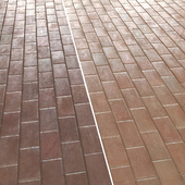 Glossy brick pavement