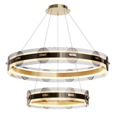 Gold 2 ring horizontal chandelier