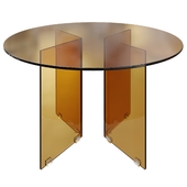 Amber Acrylic Round Coffee Table