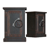 Distressed wood safe cabinet in black Maisons Du Monde