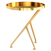 Cecilia Raw Brass Metal Accent Table