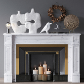 Decorative set with fireplace