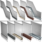 Стеклянные перила ограждение в стиле high-tech /  High-tech style glass railing handrails