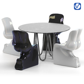 Meduse table and chairs Him Glossy and Her Glossy by Casamania