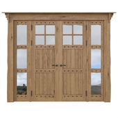 Распашная деревянная дверь из массива сосны